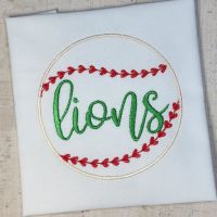 PD Lions Baseball Embroidery Design File Pocket Tee 
